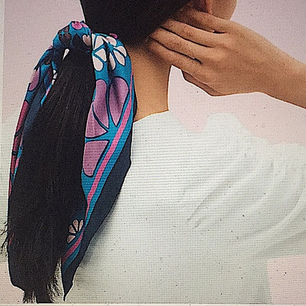 ♠️KATE SPADE - CLOVER PATCHWORK HAIR TIE (NWT) - Picture 8 of 9